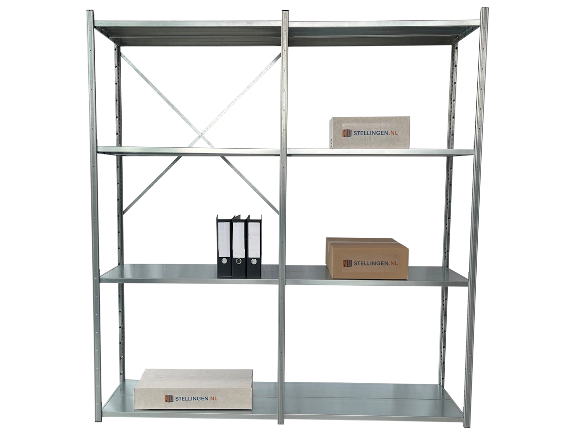 Nimar Rij Legbordstelling PC30 H=2000 B=1000 D=500 4x Niveau 75kg/niveau - Afbeelding 3