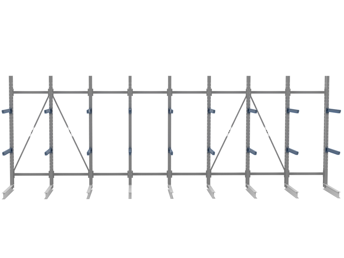 Nimar Rij Draagarmstelling PCBR H=3500 HOH=1200 D=1200 2x Niveau 775kg/draagarm - Afbeelding 2