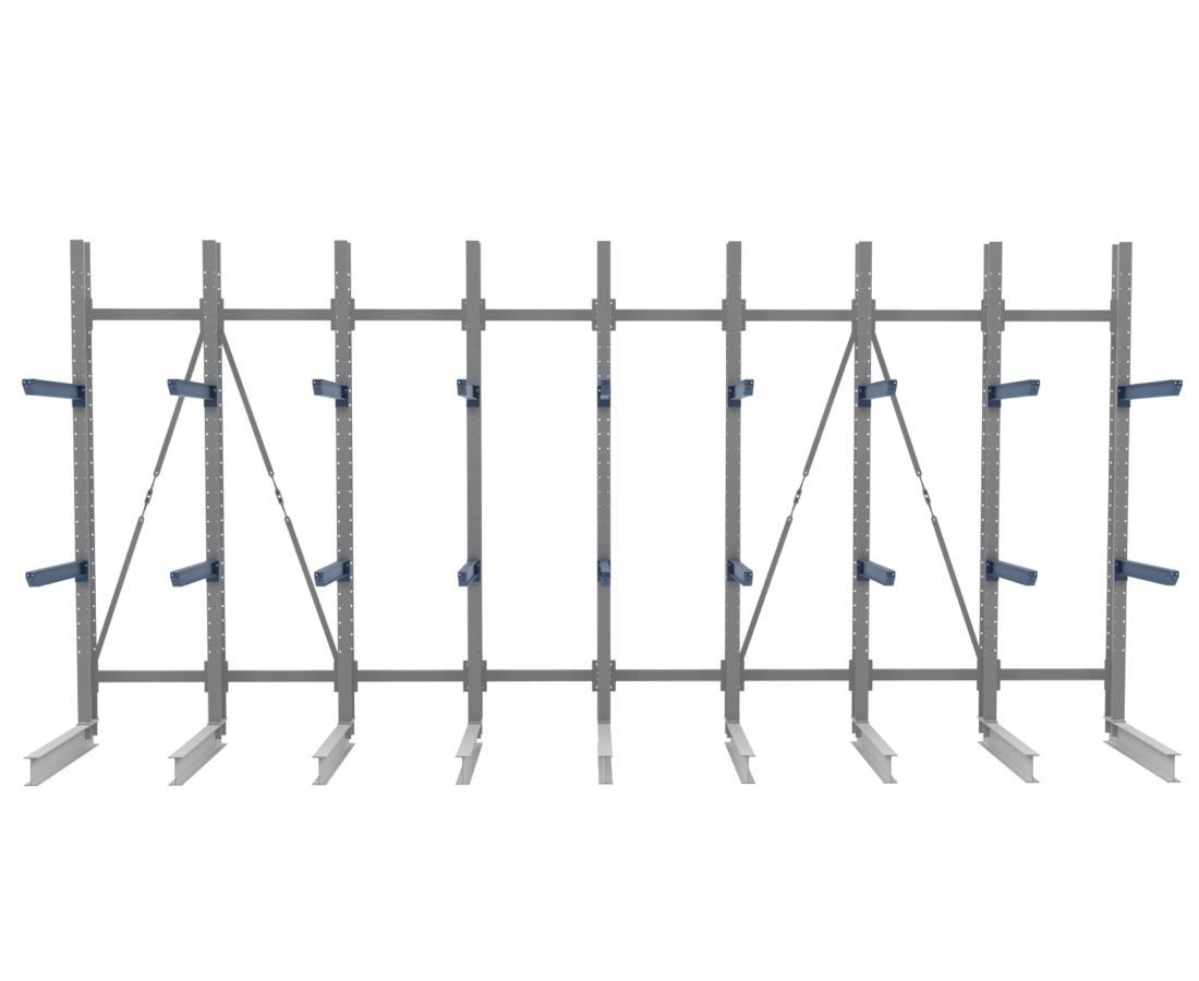 Nimar Rij Draagarmstelling PCBR H=3500 HOH=900 D=1200 2x Niveau 775kg/draagarm - Afbeelding 2