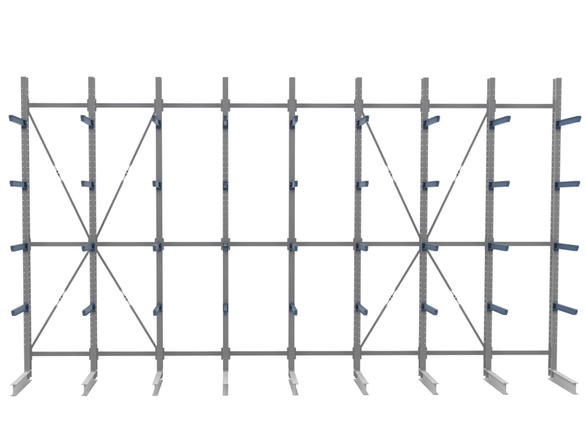 Nimar Rij Draagarmstelling PCBR H=5500 HOH=1200 D=1200 4x Niveau 775kg/draagarm - Afbeelding 2
