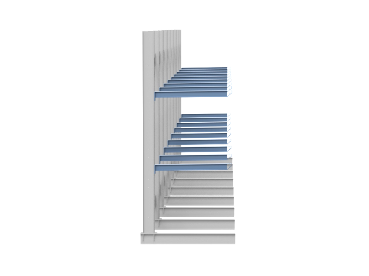 Nimar Rij Draagarmstelling PCBR H=3500 HOH=1200 D=1200 2x Niveau 775kg/draagarm - Afbeelding 3