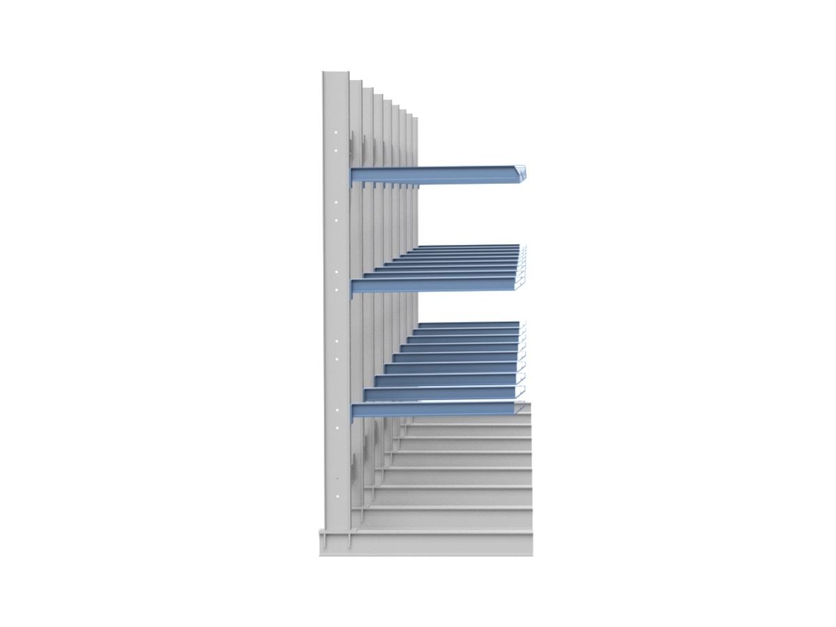 Nimar Rij Draagarmstelling PCBR H=3500 HOH=1200 D=1200 3x Niveau 775kg/draagarm - Afbeelding 3