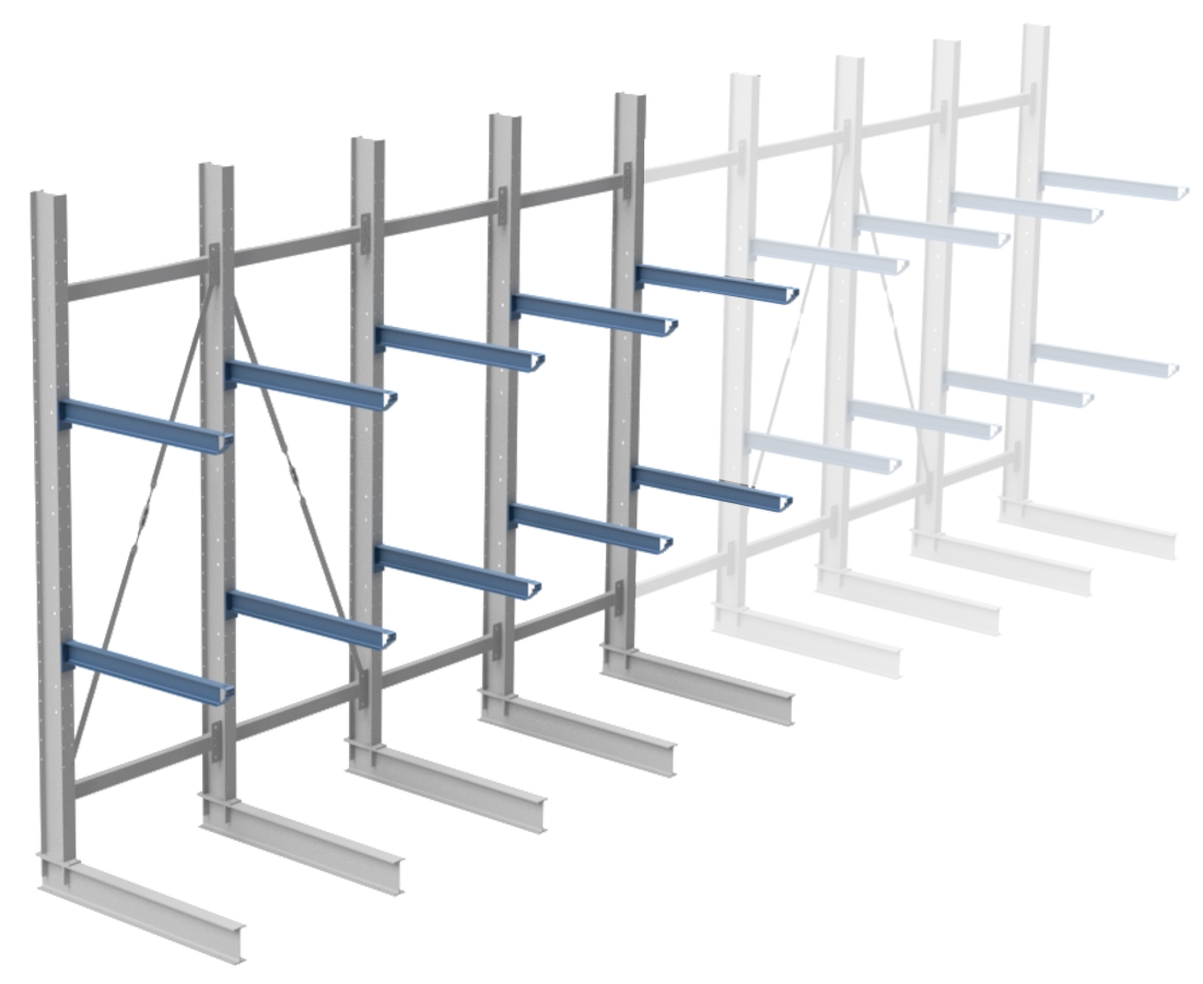 Nimar Rij Draagarmstelling PCBR H=3500 HOH=1200 D=1200 2x Niveau 775kg/draagarm - Afbeelding 7