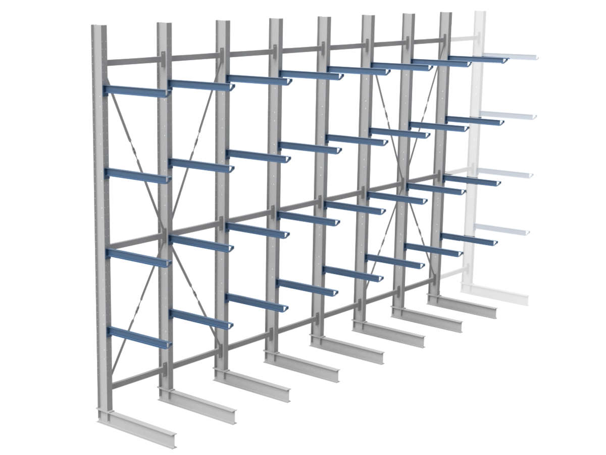 Nimar Rij Draagarmstelling PCBR H=5500 HOH=1200 D=1200 4x Niveau 775kg/draagarm - Afbeelding 10