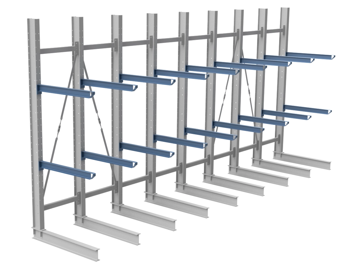 Nimar Rij Draagarmstelling PCBR H=3500 HOH=900 D=1200 2x Niveau 775kg/draagarm