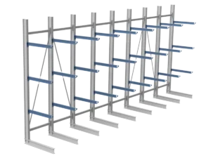 Nimar Rij Draagarmstelling PCBR H=4500 HOH=1200 D=1000 3x Niveau 530kg/draagarm
